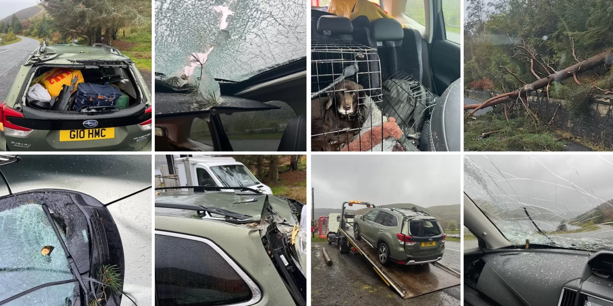 Subaru Forester saves a family during storm Babet
